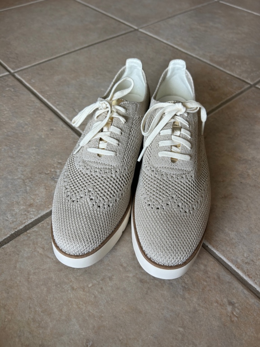 Women’s Cole Haan Grand City Oxfords ivory/tan/ gold